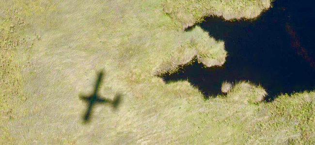 Rundflug über das Okavango Delta in Botswana.